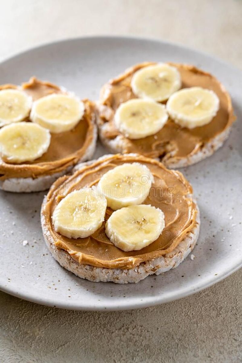 Nut Butter Rice Cakes With Banana Slices