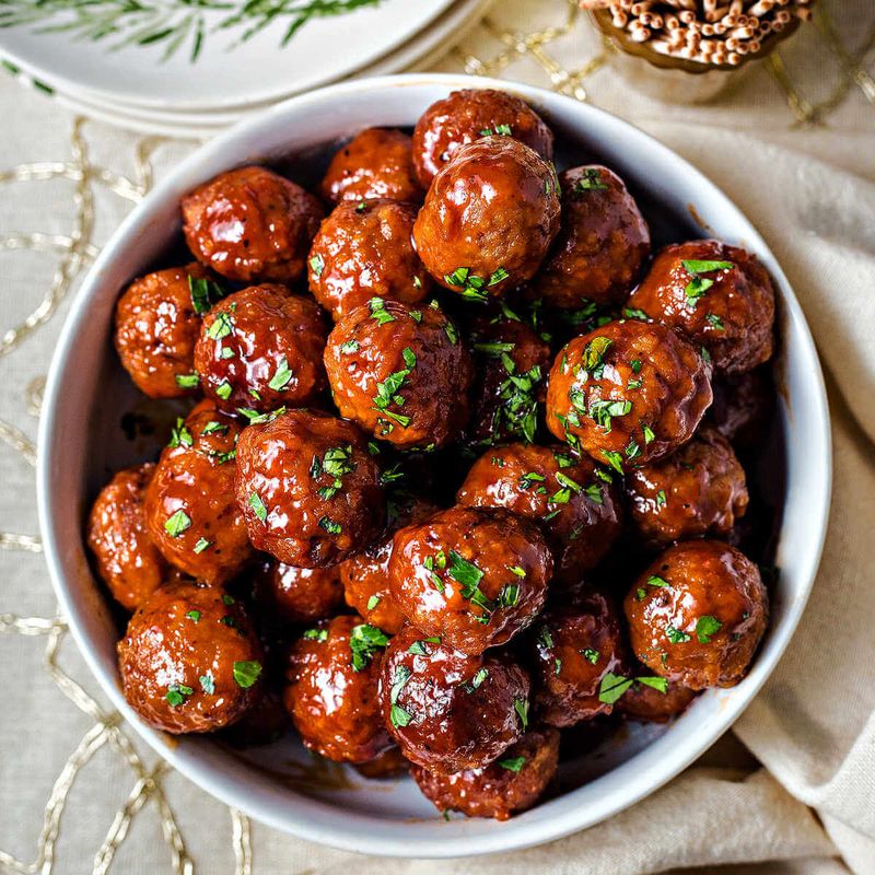 Cocktail Meatballs In Grape Jelly