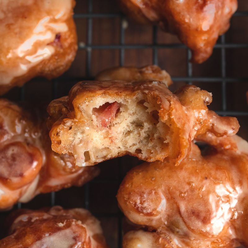 Cinnamon Sugar Rhubarb Fritters