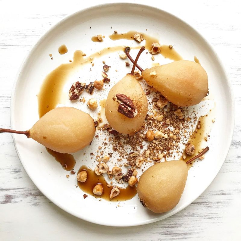 Chamomile Poached Pears