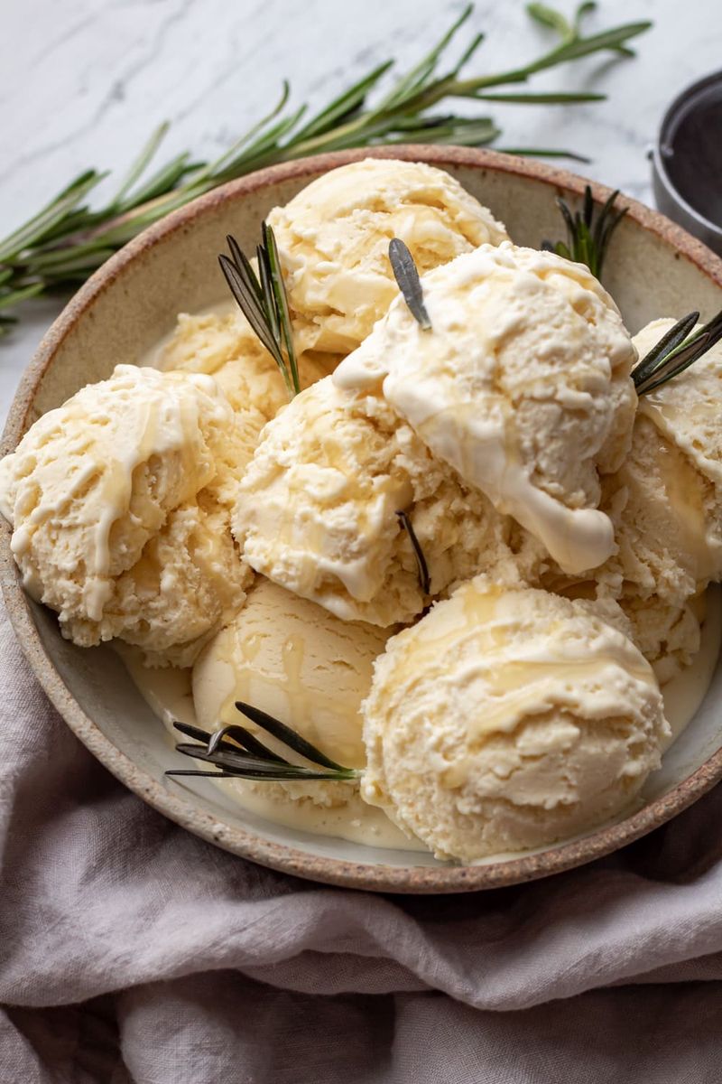 Rosemary Honey Ice Cream