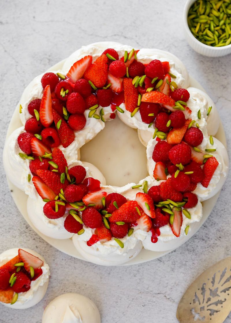 Fruit-Filled Pavlova Wreath