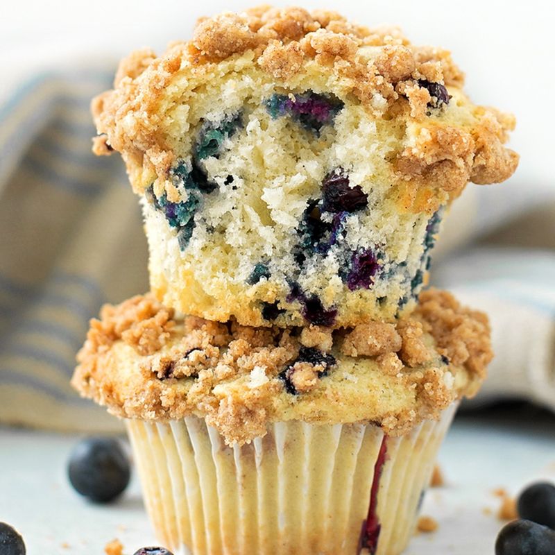 Blueberry Muffins With Crumb Topping