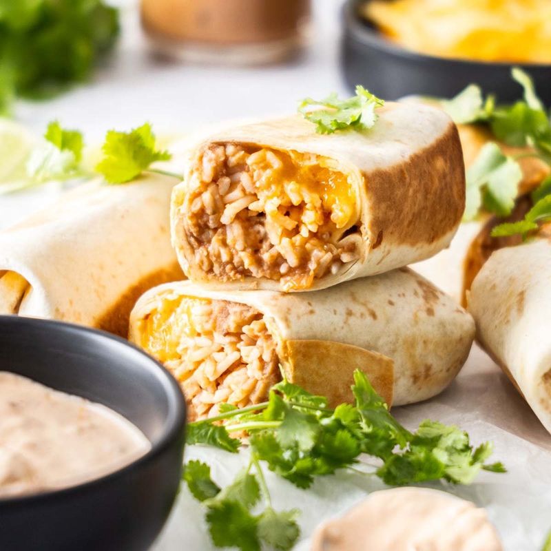 White Rice And Bean Burrito