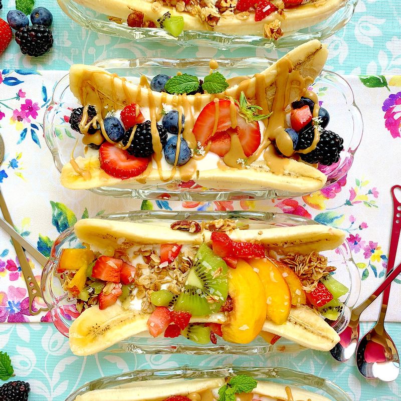 Walnut Banana Breakfast Boats