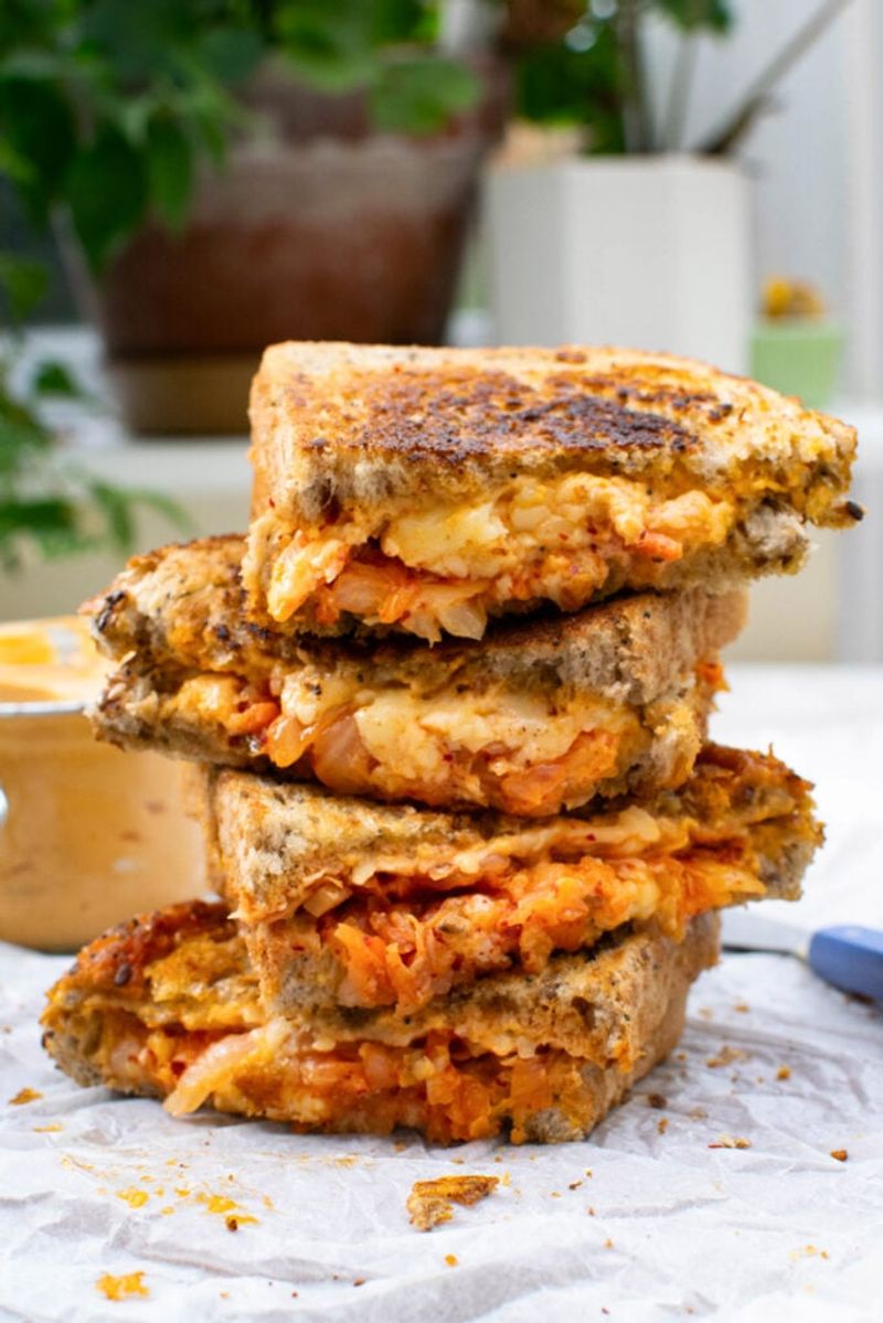 Kimchi And Peanut Butter Sandwich
