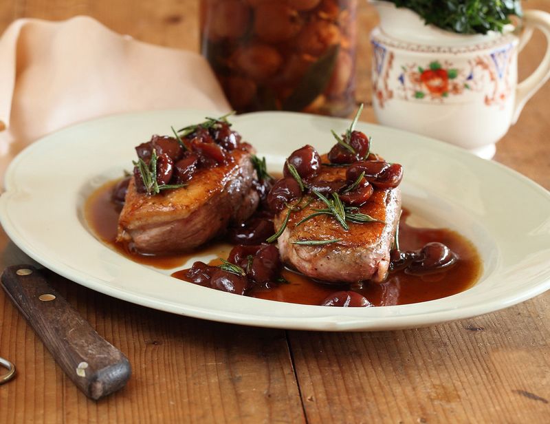 Roasted Duck With Cherry Sauce