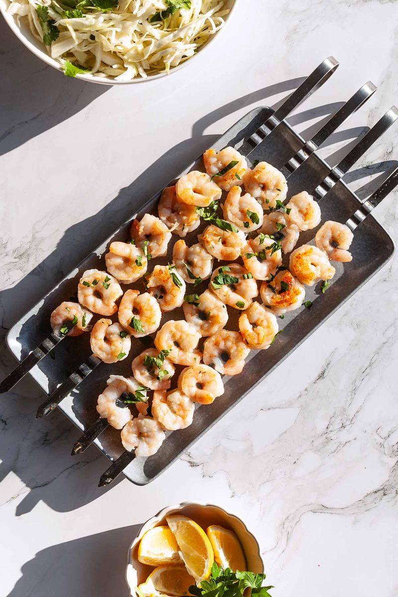Lemon Garlic Shrimp Skewers