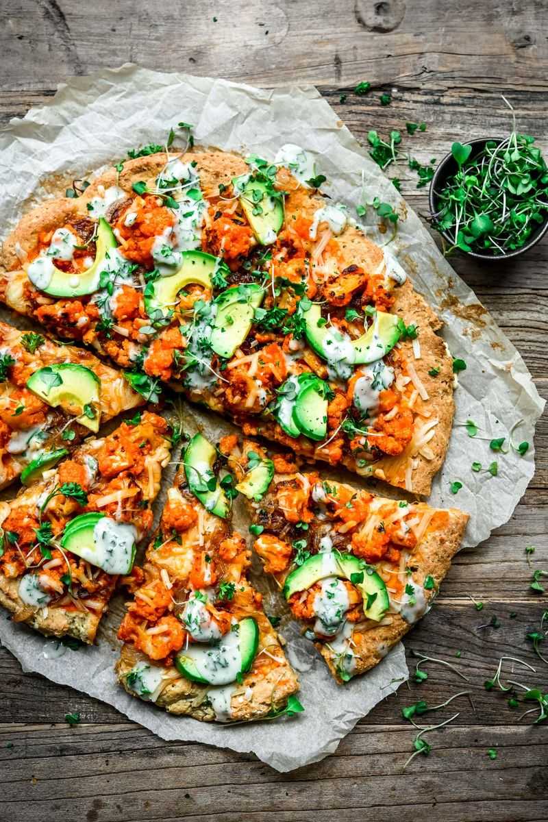 Buffalo Cauliflower Vegan Pizza