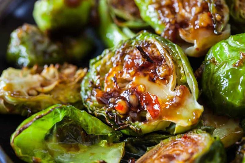 Sweet Chili Glazed Brussels Bites