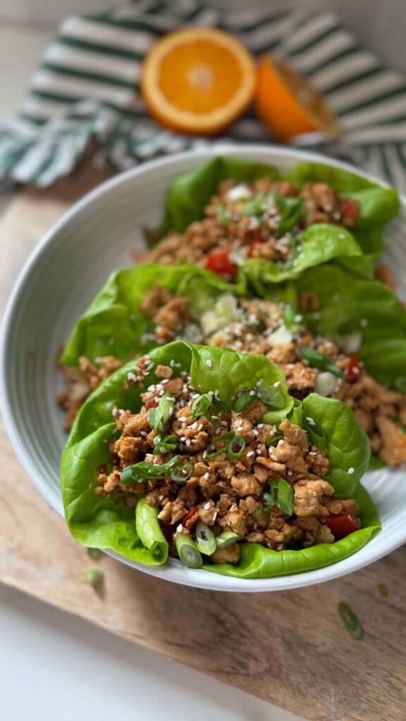 Turkey Lettuce Wraps With Orange Ginger Sauce
