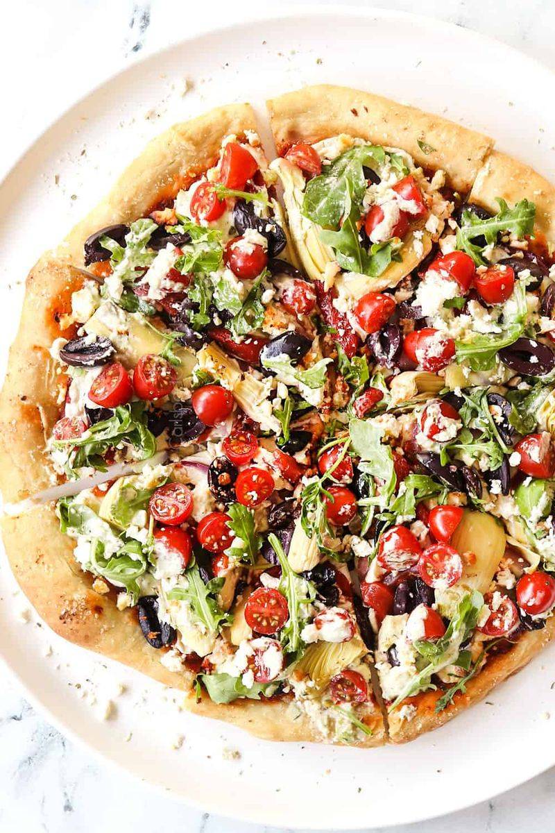 Greek-Inspired Pizza With Feta And Olives