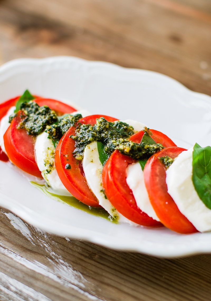 Caprese With Pesto Drizzle