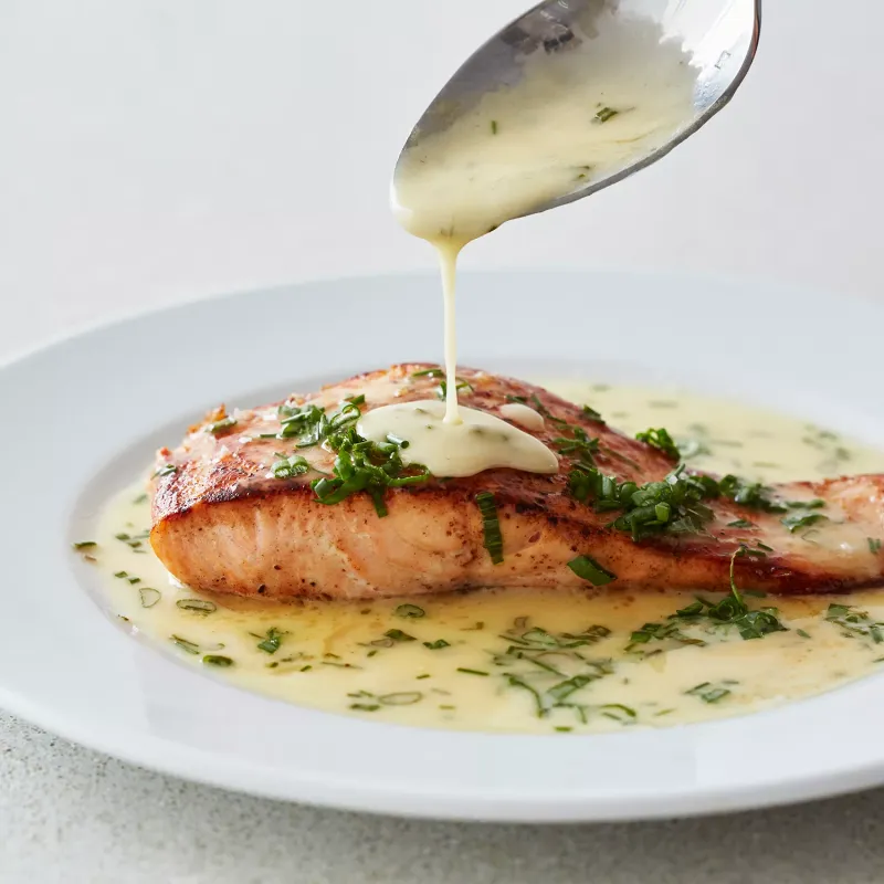 Crispy Skin Salmon With Lemon Beurre Blanc