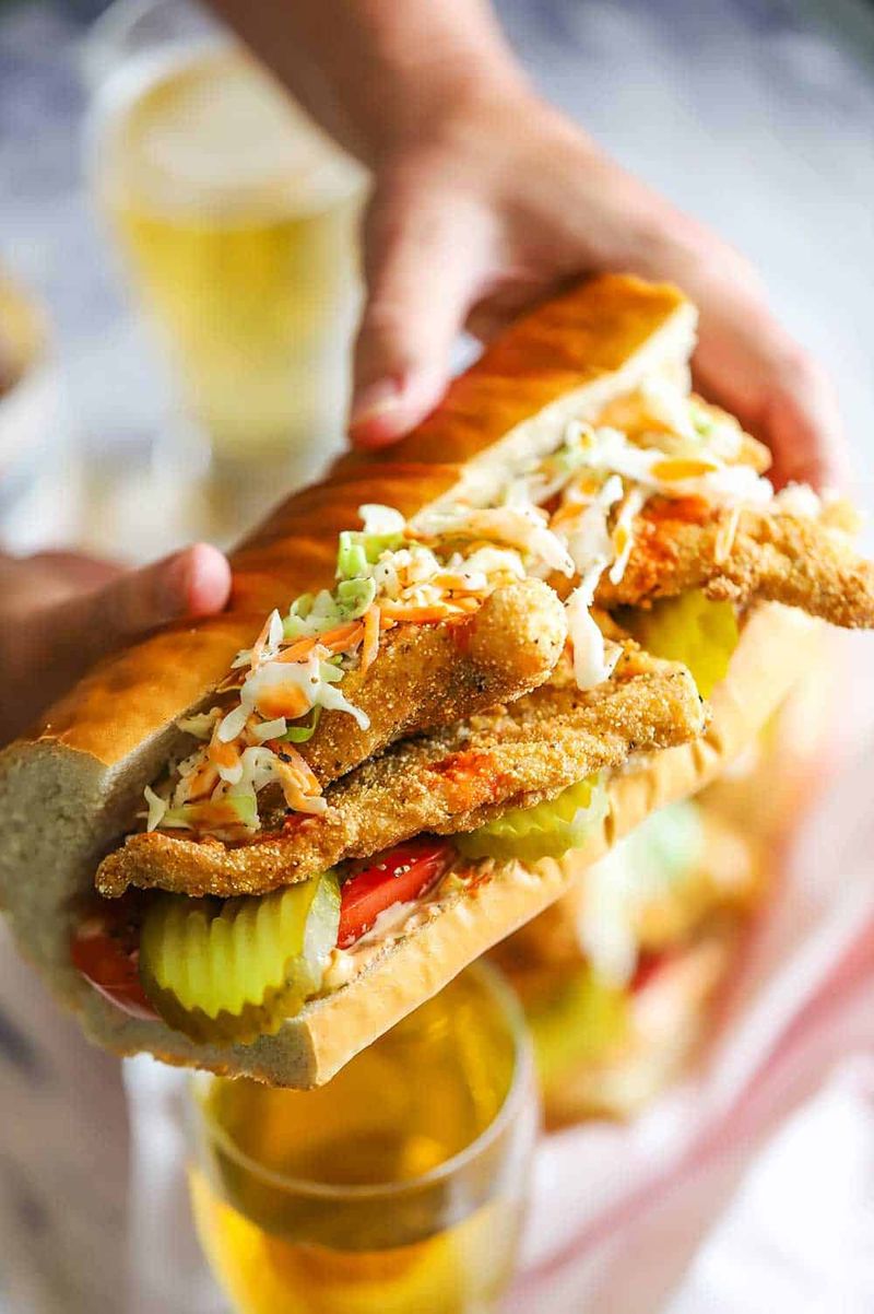 Fried Catfish Po'Boy Sandwich