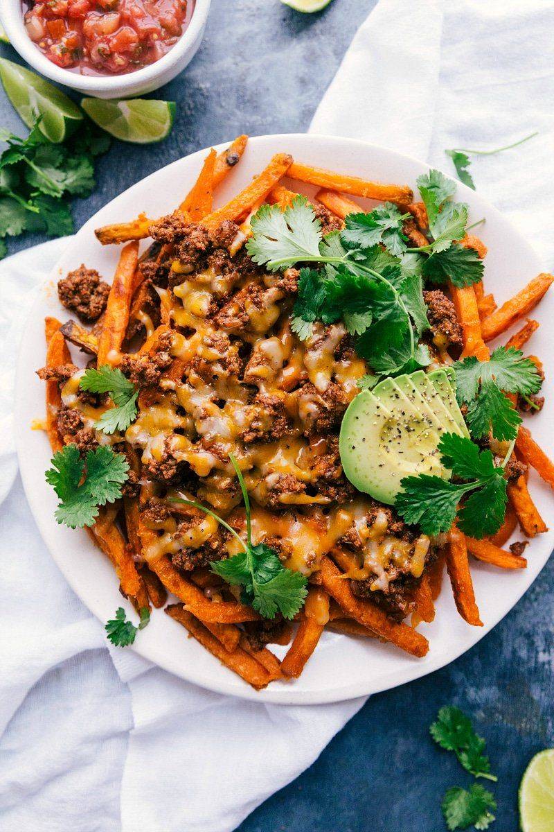 Taco Fries With Guac And Salsa