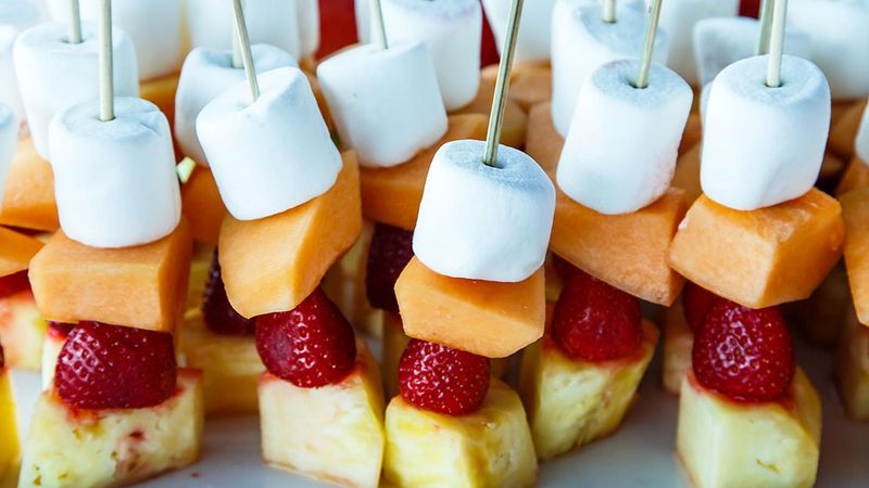 Fruit Kabobs With Marshmallow Tassels
