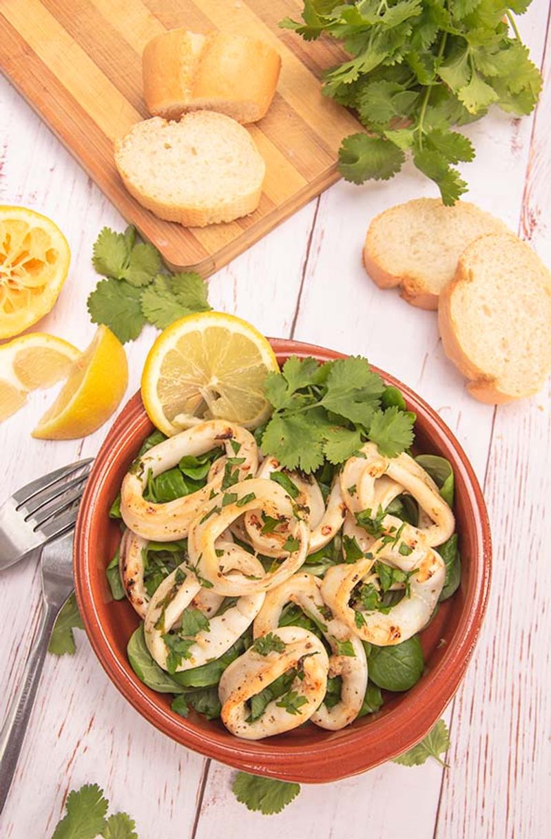 Lemon-Garlic Roasted Calamari Tubes