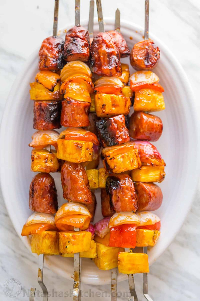 Grilled Sausage and Veggie Skewers