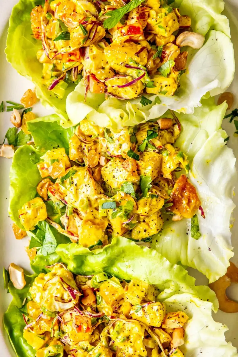 Curry Chicken Salad Lettuce Cups