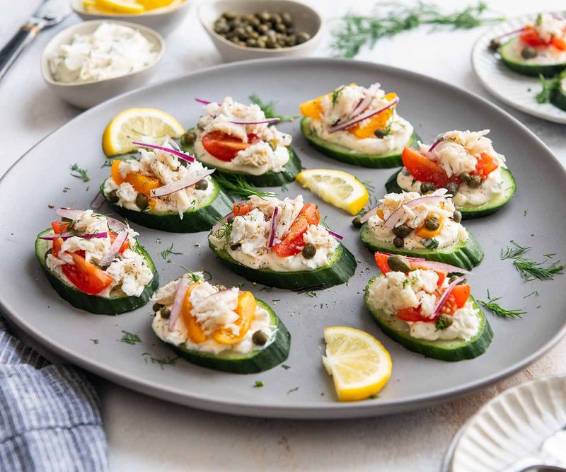 Cucumber Cups With Crab Salad