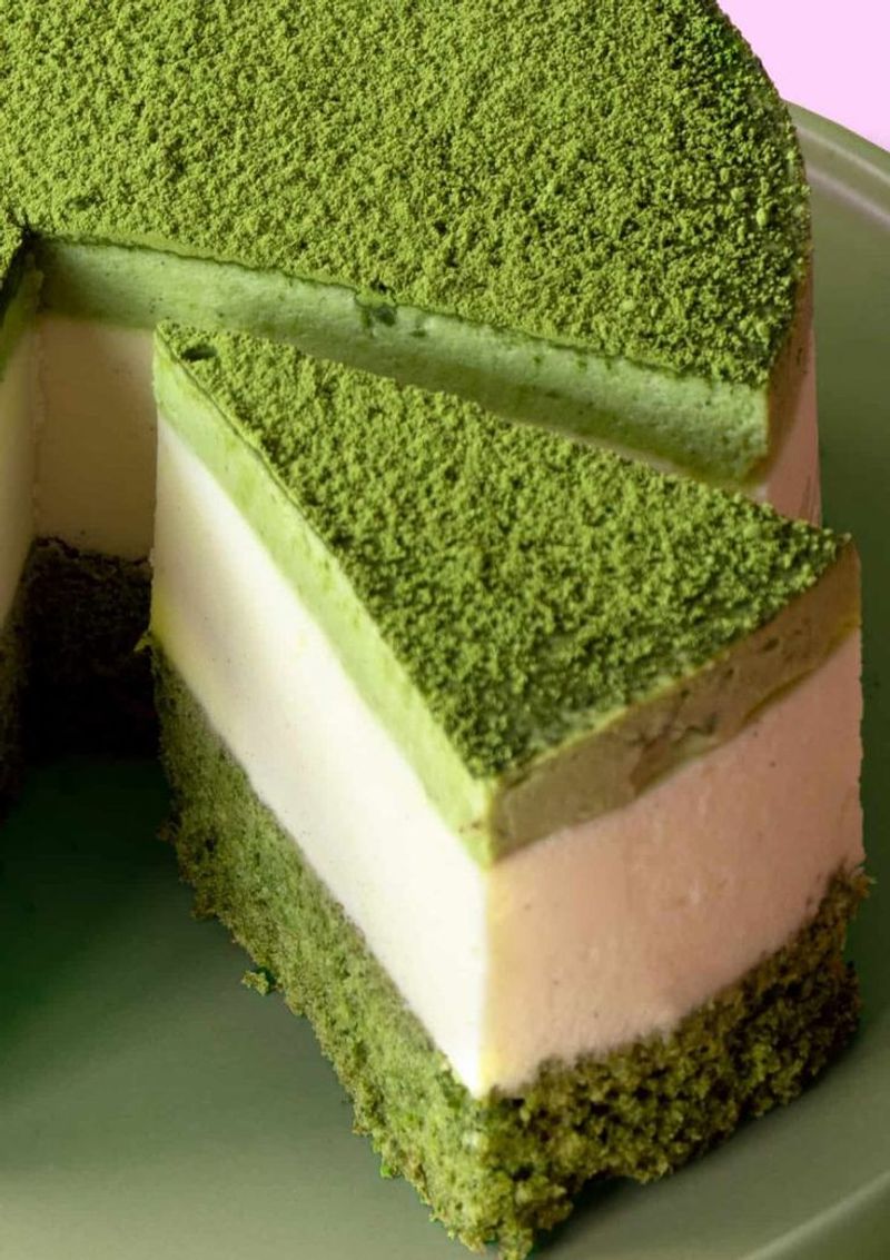 White Chocolate Matcha Mousse Cake