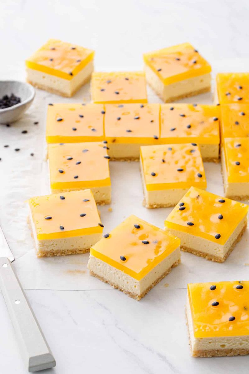 Passion Fruit Cheesecake Bars