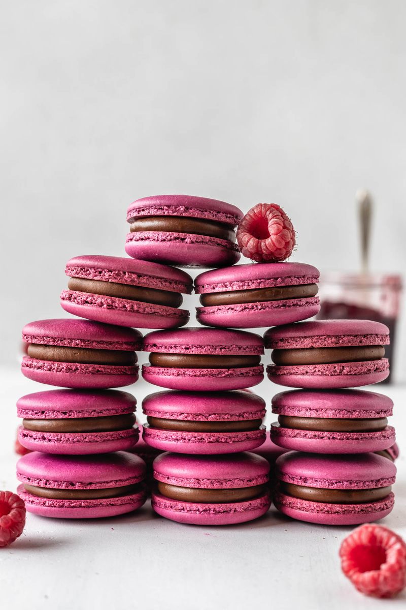 Raspberry Rose Macaron Tower