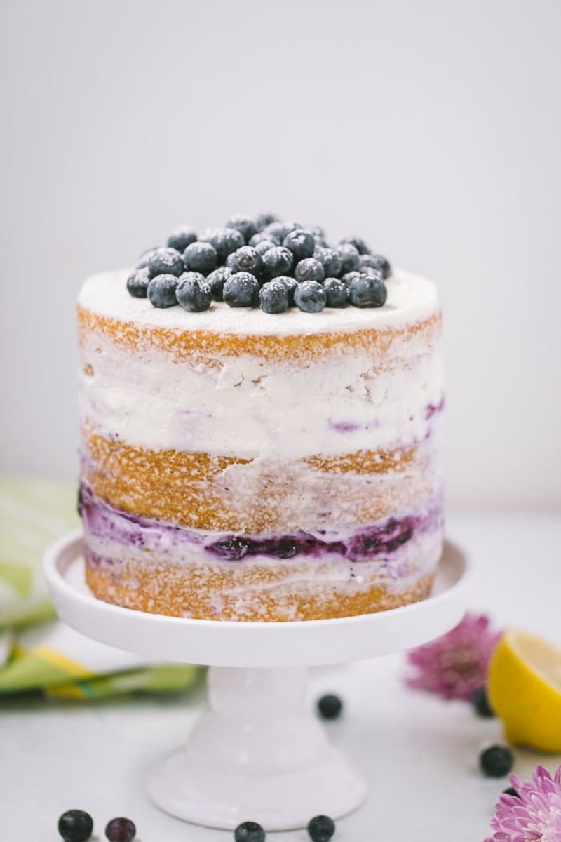 Lemon Blueberry Naked Cake