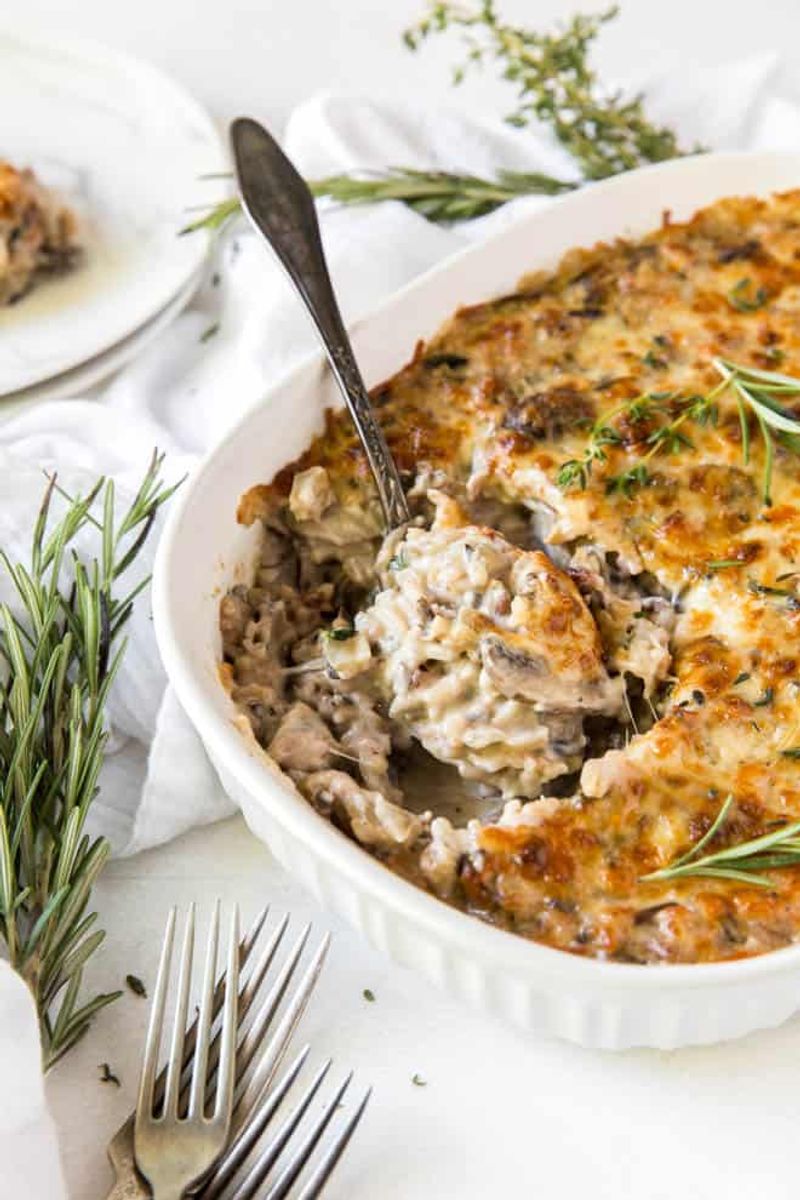 Mushroom And Wild Rice Bake