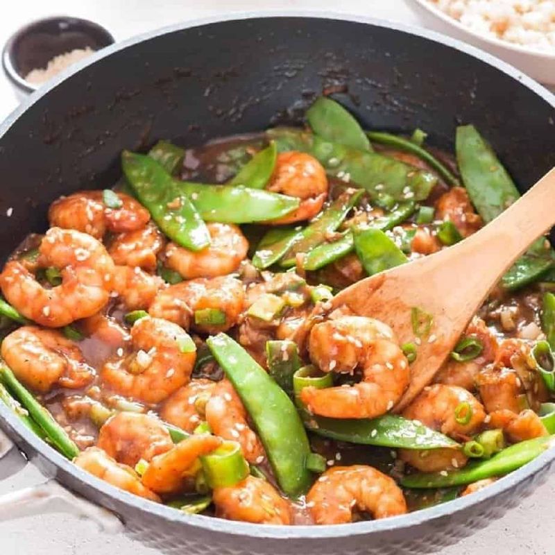 Spring Vegetable And Shrimp Stir-Fry
