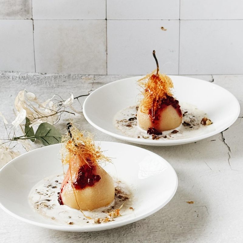 Jasmine Tea-Poached Pears