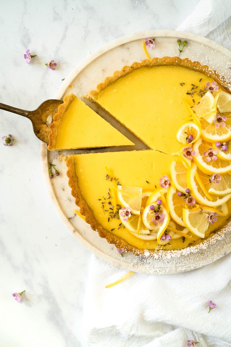 Lemon Thyme Tart With Blackberry Coulis