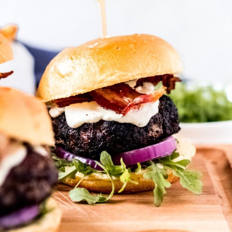 Coffee-Rubbed Bison Burgers