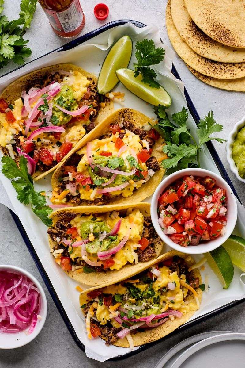 Breakfast Tacos With Eggs And Black Beans