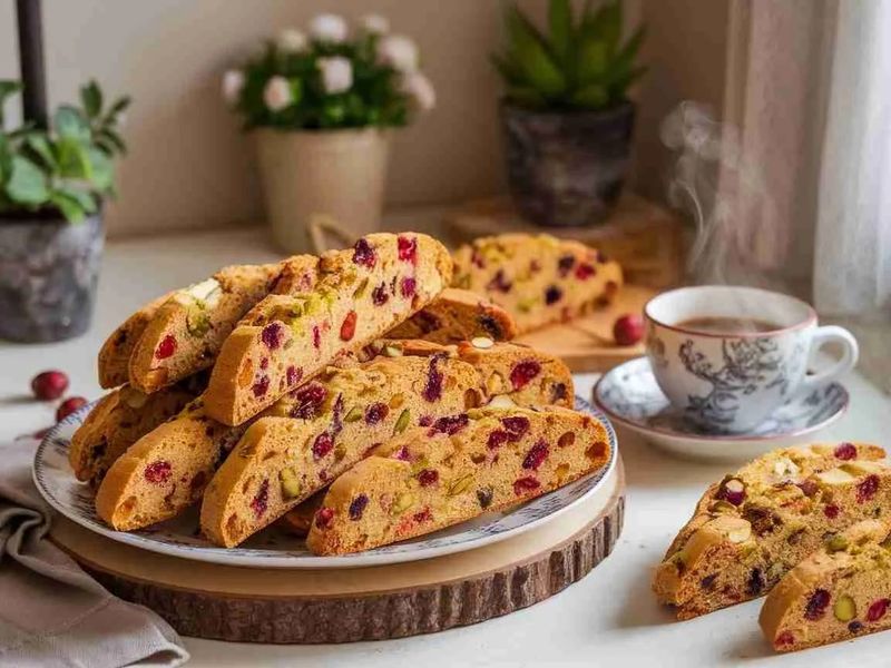 Warm Herbal Tea With Homemade Biscotti