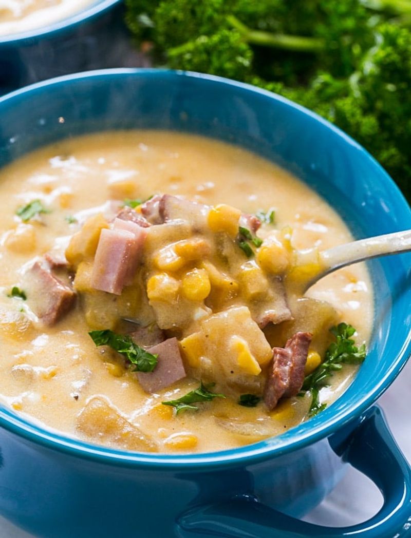 Cheesy Ham And Corn Chowder