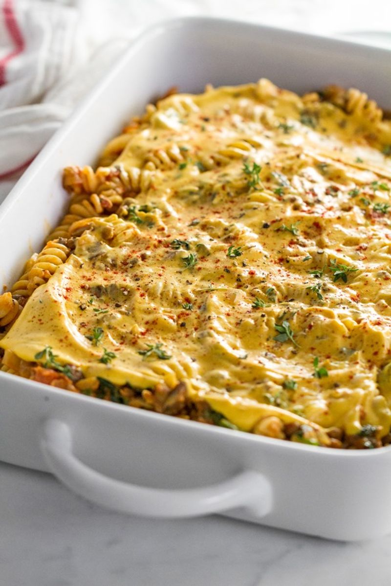 Lentil And Mushroom Bolognese Casserole
