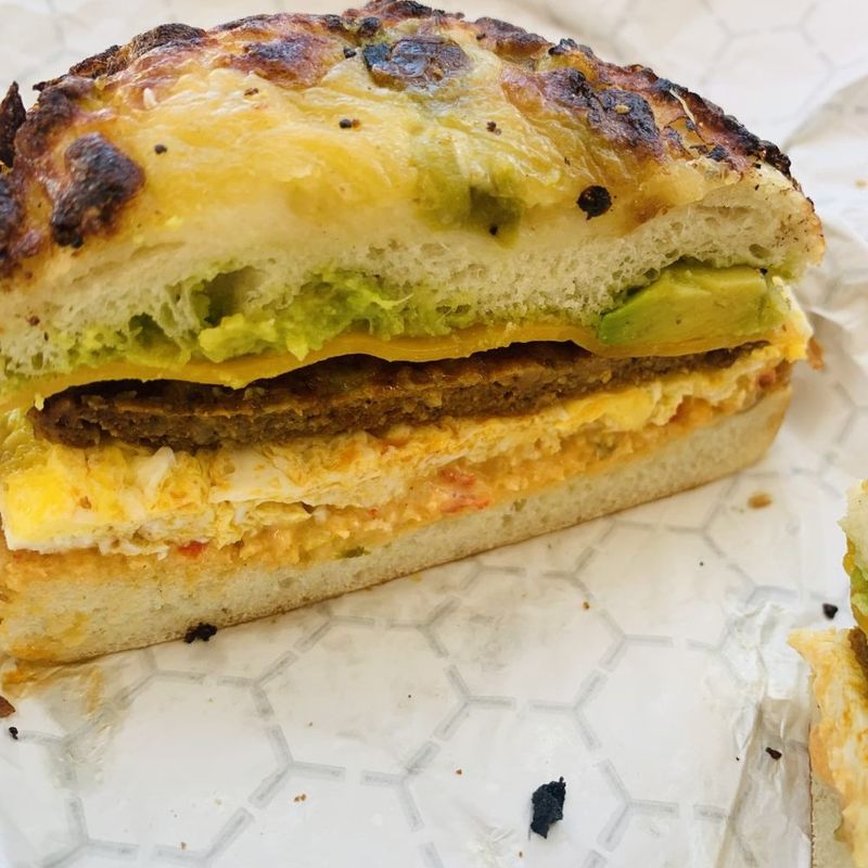 Einstein Bros. Chorizo Sunrise Egg Sandwich