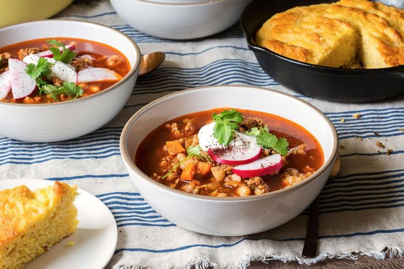 Turkey Chili With Cornbread Muffins