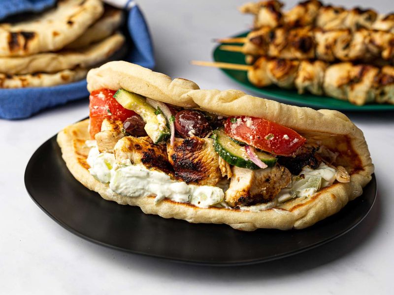 Greek-Style Chicken With Tzatziki And Pita