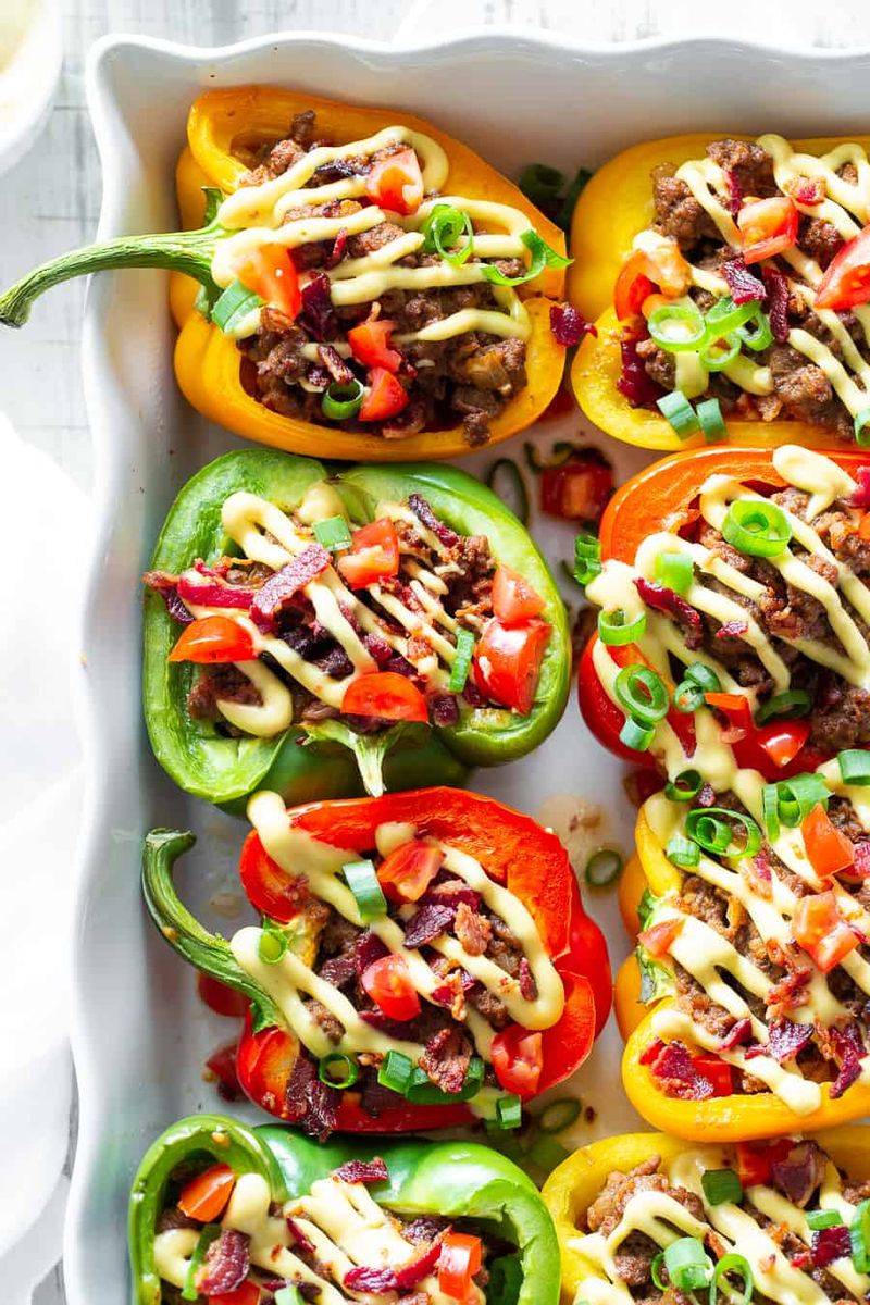 Cheeseburger-Stuffed Bell Peppers