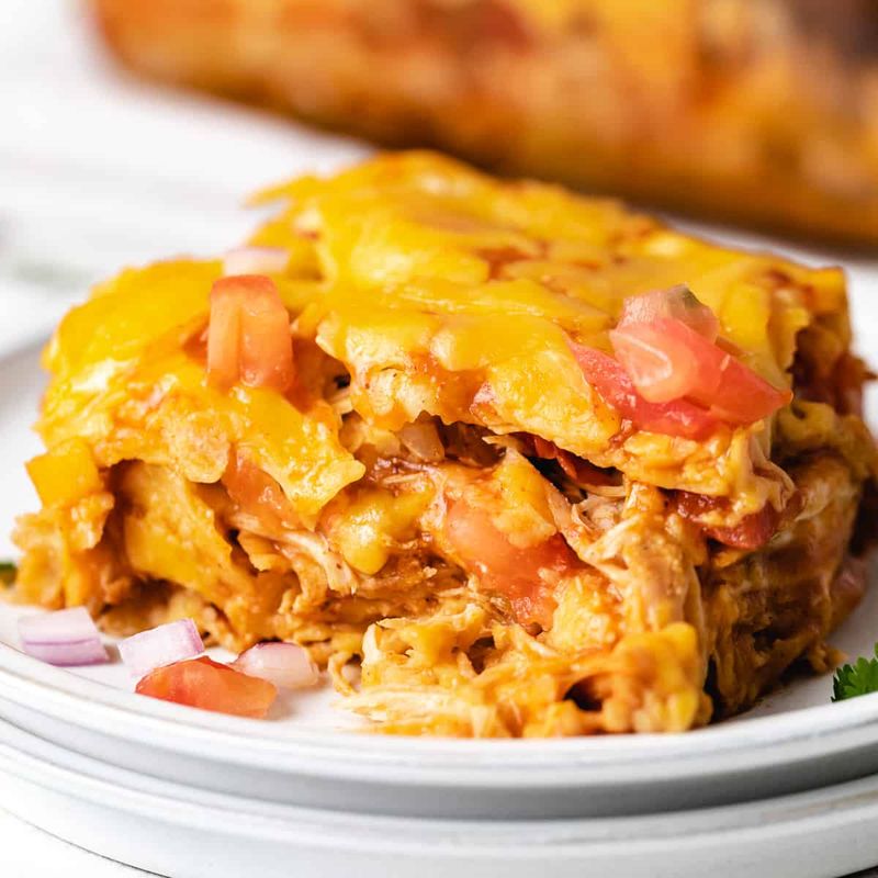 Lazy Chicken Enchilada Casserole