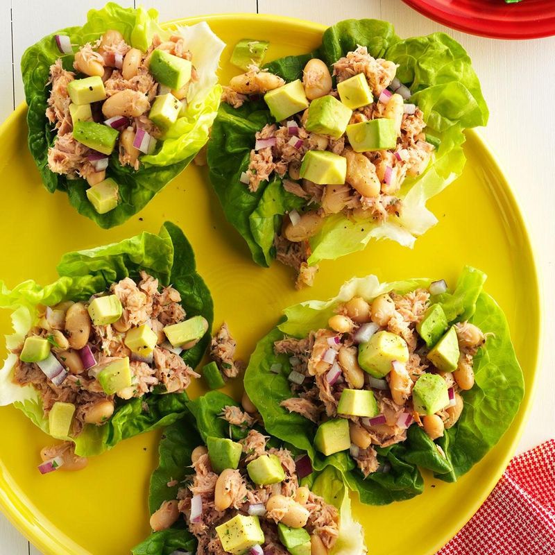 Tuna And White Bean Lettuce Boats
