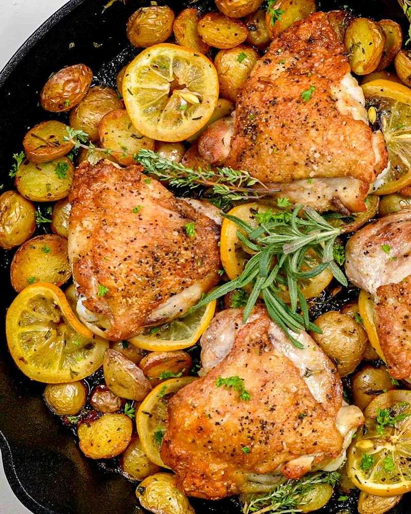 Lemon Herb Roasted Chicken Thighs