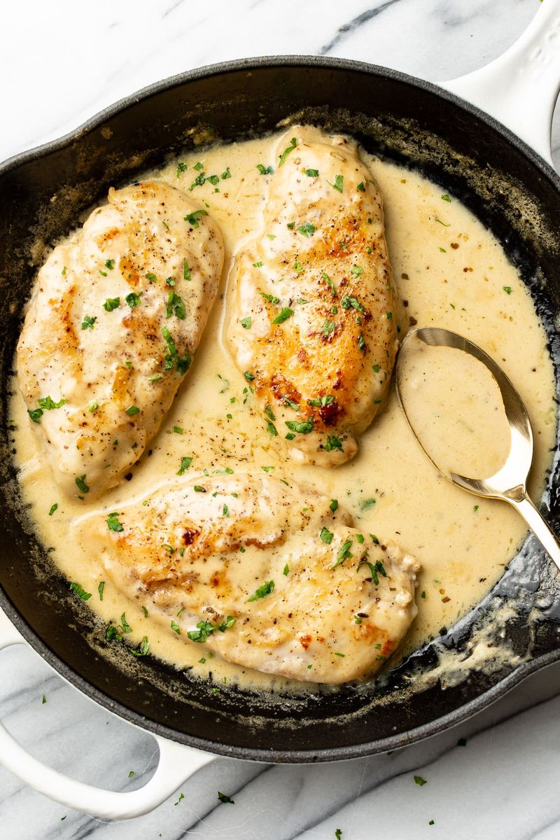 Skillet Chicken With White Wine And Herbs