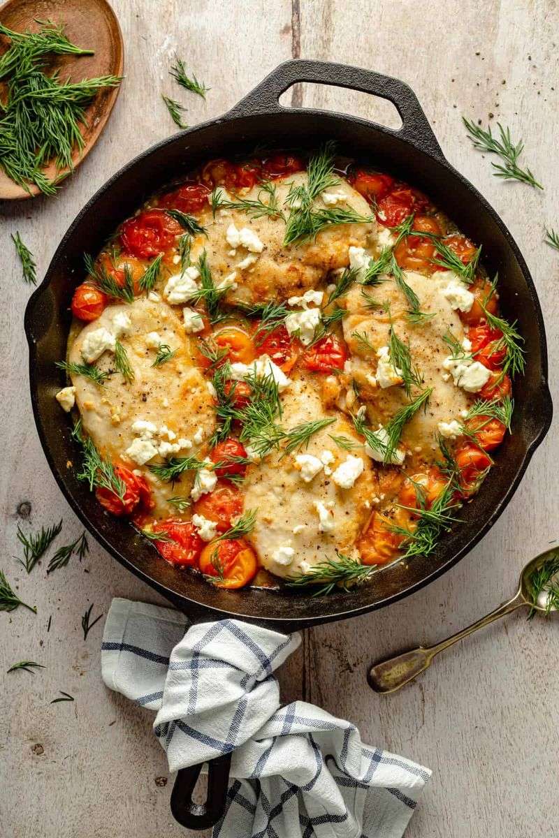 Baked Chicken With Tomatoes And Feta