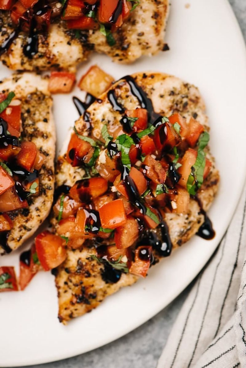 Balsamic Glazed Chicken With Bruschetta Topping