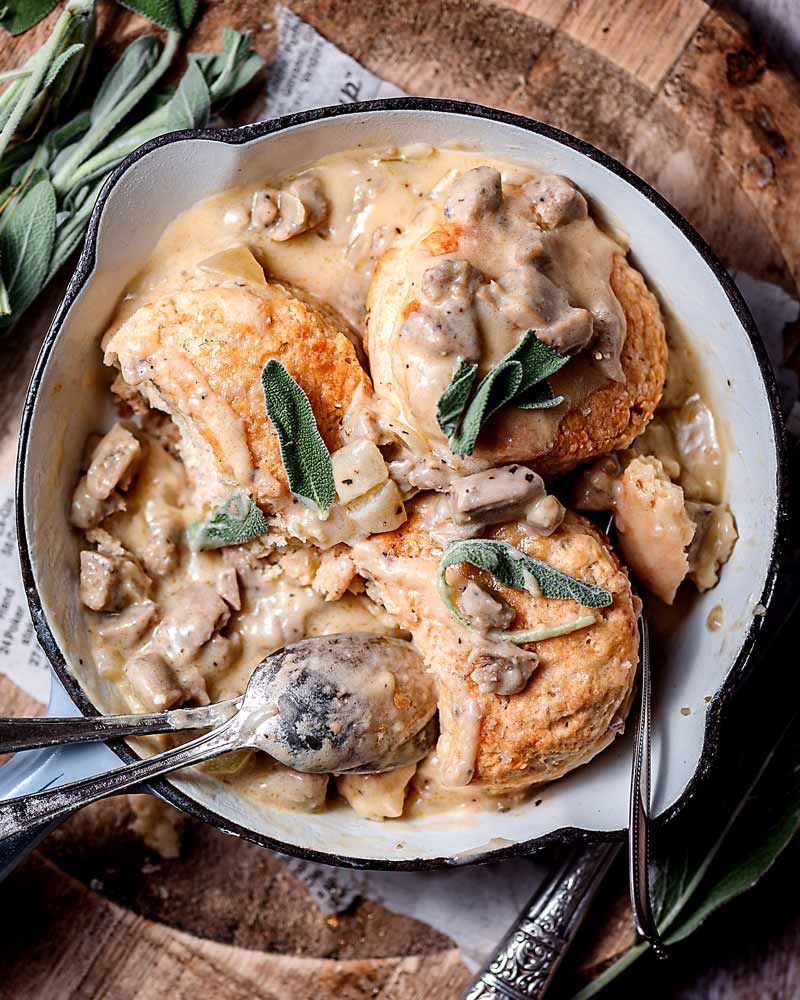 Vegan Biscuits And Mushroom Gravy