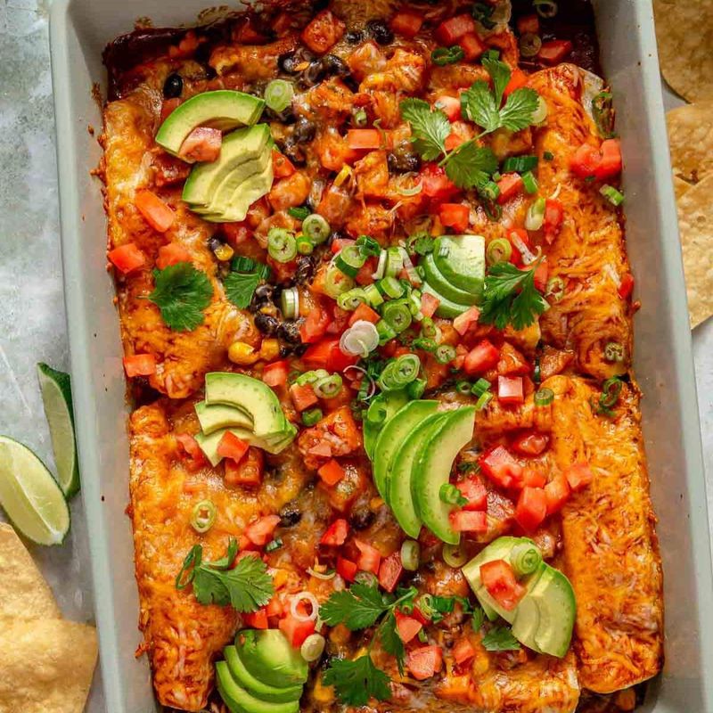 Sweet Potato Black Bean Enchiladas